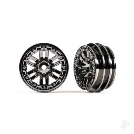 Traxxas Wheels, 1.0in (black chrome) (2)