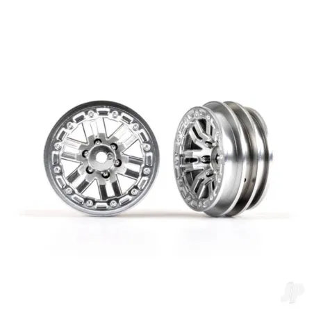 Traxxas Wheels, 1.0in (satin chrome) (2)