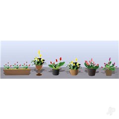 JTT Assorted Potted Flower Plants 3, O-Scale, (6 pack)