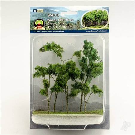 JTT Woods Edge Trees, Green, O-Scale, (5 per pack)