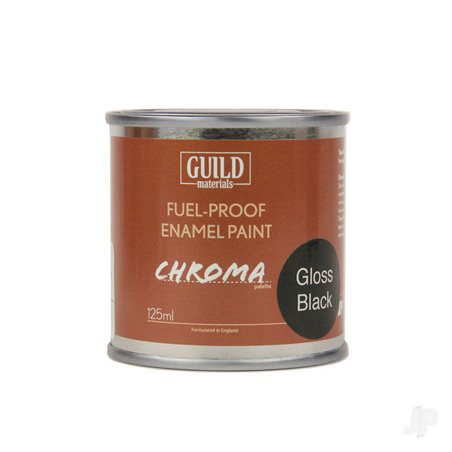 Guild Lane Chroma Enamel Fuelproof Paint Gloss Black (125ml Tin)
