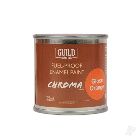Guild Lane Chroma Enamel Fuelproof Paint Gloss Orange (125ml Tin)