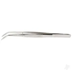 Excel 4.5in Curved Stainless Steel Tweezers (Carded)