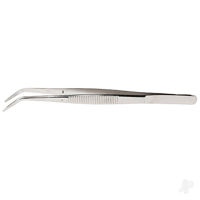 Excel 4.5in Curved Stainless Steel Tweezers (Carded)