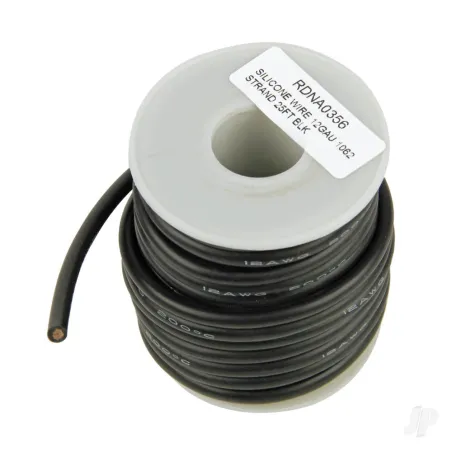 Radient Silicone Wire, 12ga, 1062 Strand, 25ft Black