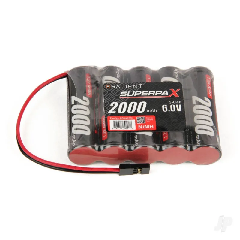 Radient NiMH 6.0V 2000mAh AA SBS-Flat, Rx-JR