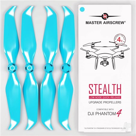 Master Airscrew MR-PH Stealth 9.5x5.7 Prop Set x4 Blue for DJI PHANTOM 4 gen.