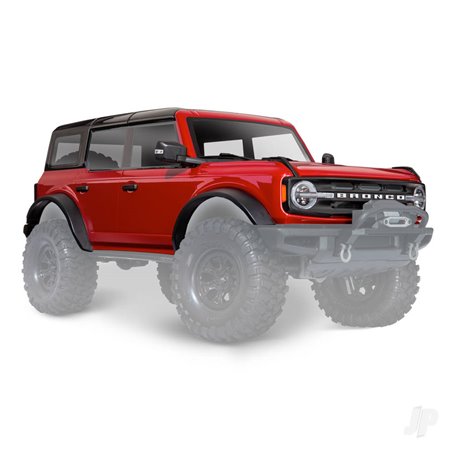 Traxxas Body, Ford Bronco (2021), complete, red (painted) (includes grille, side mirrors, door handles, fender flares, windshiel