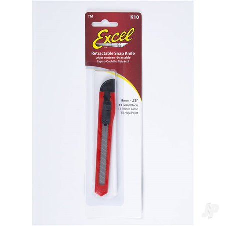 Excel K10 9mm Plastic Snap Knife, Red (Carded)
