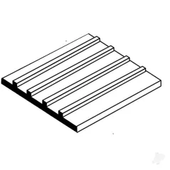 Evergreen 6x12in (15x30cm) Board & Batten Sheet .040in (1.0mm) Thick .100in Spacing (1 Sheet per pack)