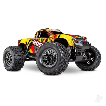 Traxxas Solar Flare Hoss 4X4 VXL 1:10 4WD Brushless Electric Monster Truck (+ TQi 2-ch, TSM, Self-Righting, VXL-3S, Velineon 540