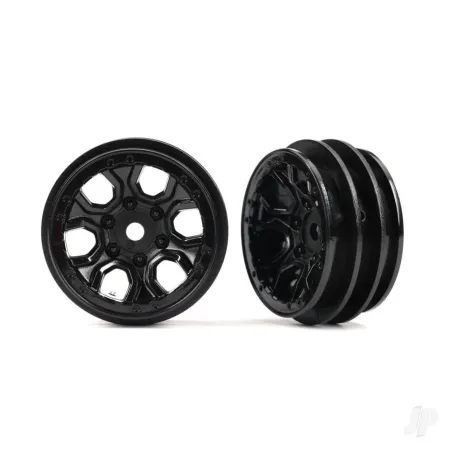 Traxxas Wheels, 1.0in (black chrome) (2)
