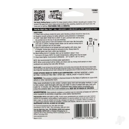 Super Glue 5 Minute Quick Setting Single Use Epoxy Gel (0.14oz, 4g)