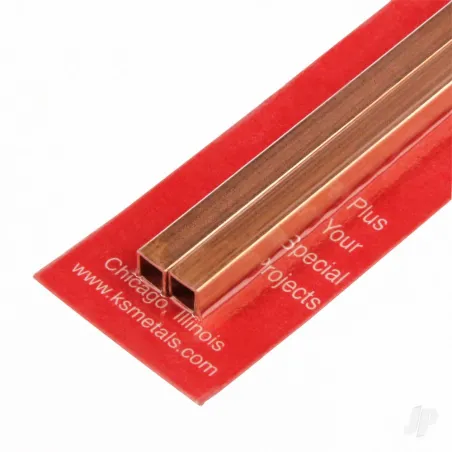 K&S 3/16in Copper Square Tube (12in long) (2 pcs)