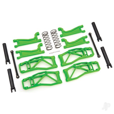 Traxxas Suspension kit, WideMaxx, Green (includes Front & Rear suspension arms, Front toe links, Rear shock springs)