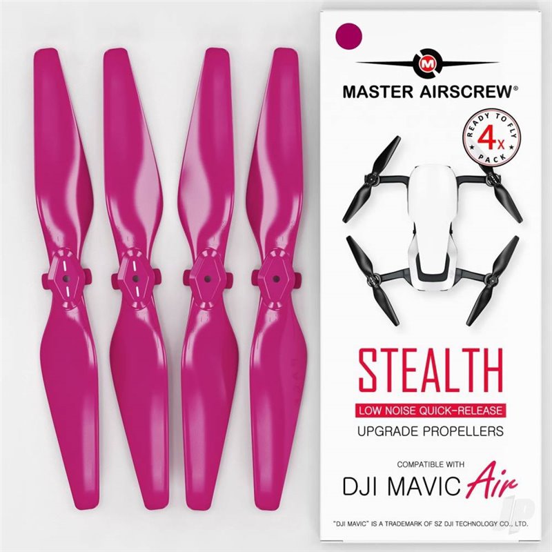 Master Airscrew 5.3x3.3 DJI Mavic Air STEALTH Upgrade Propeller Set, 4x Magenta