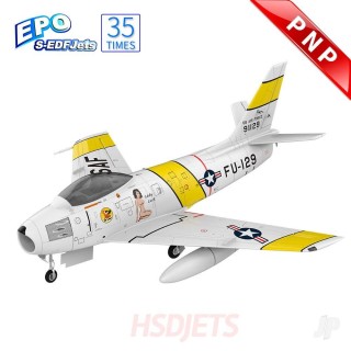 HSD Jets F-86 120mm EDF Foam Jet, Yellow Ribbon (PNP 12S)