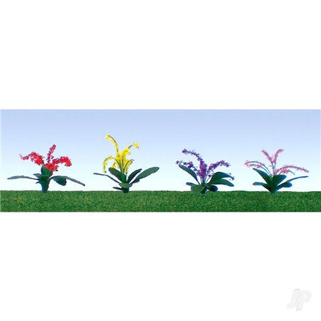 JTT Petunias Assorted, 3/8in, HO-Scale, (30 per pack)