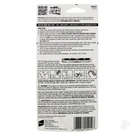 Super Glue 5 Minute Quick Setting Metal Epoxy (1oz, 28.3g)