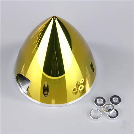 JP 102mm Chrome Yellow Spinner (with Aluminium Back Plate)