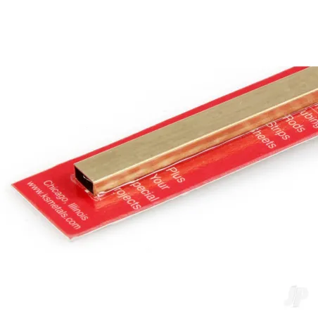 K&S 3/16x3/8in Rectangular Brass Tube, .014in Wall (12in long)