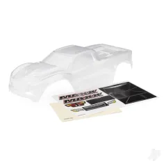 Traxxas Body, Maxx (clear, requires painting)/ window masks/ decal sheet (fits Maxx with extended chassis (352mm wheelbase))
