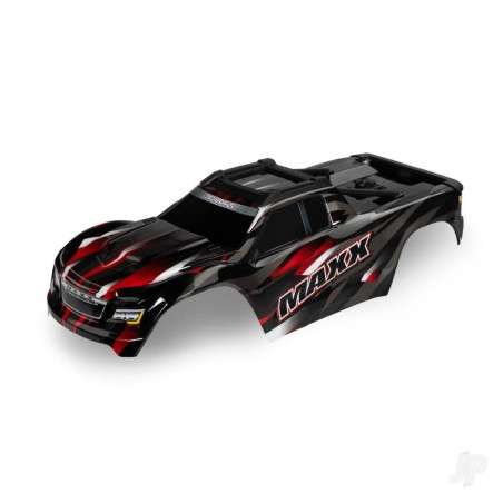 Traxxas Body, Maxx, red (painted, decals applied) (fits Maxx with extended chassis (352mm wheelbase))