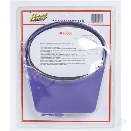 Excel Excel Blades MagniVisor Deluxe Head-Worn Magnifier with 4 Different Lenses, Purple (Boxed)