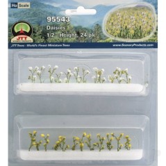 JTT Daisies, 1/2in Tall, HO-Scale, (24 per pack)