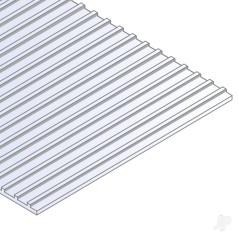Evergreen 6x12in (15x30cm) Seam Roofing Sheet .040in (1.0mm) Thick 3/8in Groove Spacing (1 Sheet per pack)