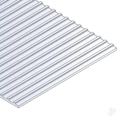 Evergreen 6x12in (15x30cm) Seam Roofing Sheet .040in (1.0mm) Thick 3/8in Groove Spacing (1 Sheet per pack)