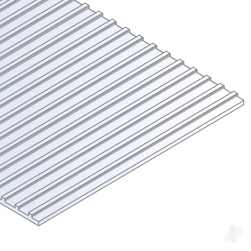 Evergreen 6x12in (15x30cm) Seam Roofing Sheet .040in (1.0mm) Thick 3/8in Groove Spacing (1 Sheet per pack)