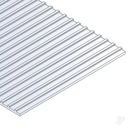 Evergreen 6x12in (15x30cm) Seam Roofing Sheet .040in (1.0mm) Thick 3/8in Groove Spacing (1 Sheet per pack)