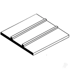 Evergreen 6x12in (15x30cm) Seam Roofing Sheet .040in (1.0mm) Thick 3/8in Groove Spacing (1 Sheet per pack)