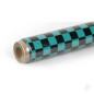 Oracover 2m ORACOVER Fun-4 Small Chequered, Turquoise + Black (60cm width)