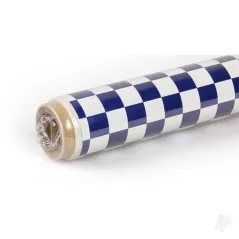 Oracover 2m ORACOVER Fun-4 Small Chequered, White + Dark Blue (60cm width)