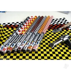 Oracover 2m ORACOVER Fun-4 Small Chequered, Cadmium Yellow + Red (60cm width)