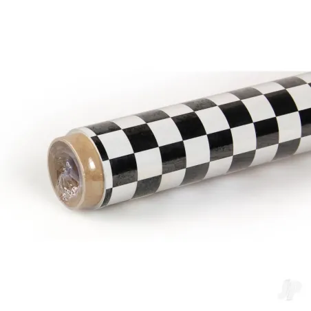 Oracover 2m ORACOVER Fun-4 Small Chequered, White + Black (60cm width)