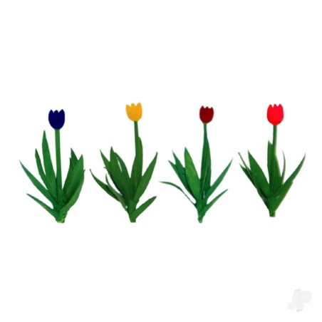 JTT Tulips, 1/2in, HO-Scale, (36 per pack)