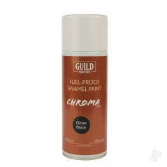 Guild Lane Chroma Enamel Fuelproof Paint Gloss Black (400ml Aerosol)