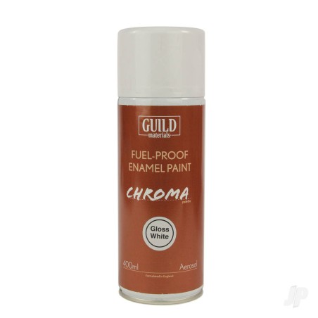 Guild Lane Chroma Enamel Fuelproof Paint Gloss White (400ml Aerosol)