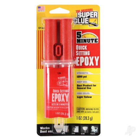 Super Glue 5 Minute Quick Setting Epoxy (1oz, 28.3g)