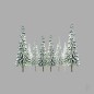 JTT Scenic Snow Pine, 2in to 4in, N-Scale, (36 per pack)