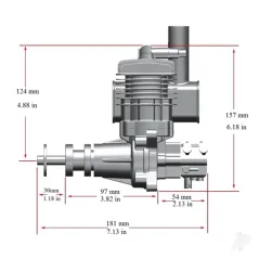 Stinger Engines 35cc Petrol 2-Stroke Single Cylinder Side Exhaust Engine