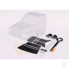 Traxxas Body, TRX-6 Ultimate RC Hauler (clear, requires painting) (includes headlights, roof lights, side mirrors, & decals)