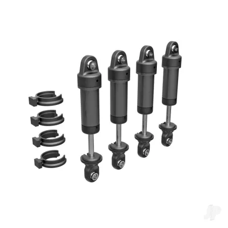Traxxas Shocks, GTM, 6061-T6 aluminium (dark titanium-anodised) (fully assembled w/o springs) (4)
