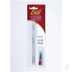 Excel K1 Knife, Light Duty Round Aluminium with Safety Cap, 15x 11 Blades (Carded)
