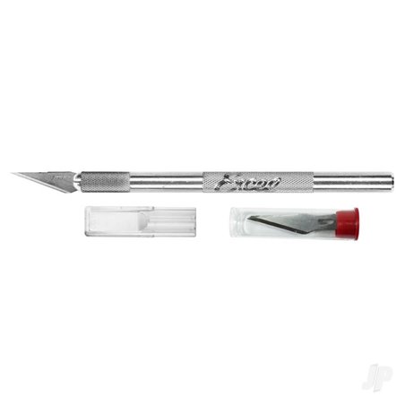 Excel K1 Knife, Light Duty Round Aluminium with Safety Cap, 5x 11 Blades (Carded)
