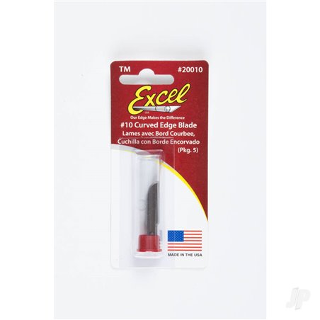 Excel 10 Curved Edge Blade, Shank 0.25" (0.58 cm) (15 pcs) (Carded)