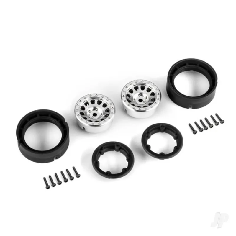 Traxxas Wheels, Method 105 1.0in, (satin chrome) (2)